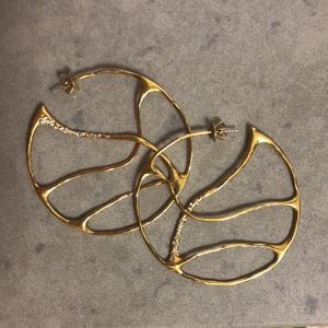 Alexis Bittar Large Gold Hoop Earrings